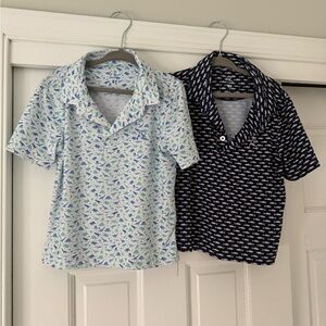 Boys 4T Rhoback Polos - Dinosaur Print and Fish print, performance fabric